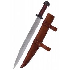 Longue dague viking seax poignée en cuir