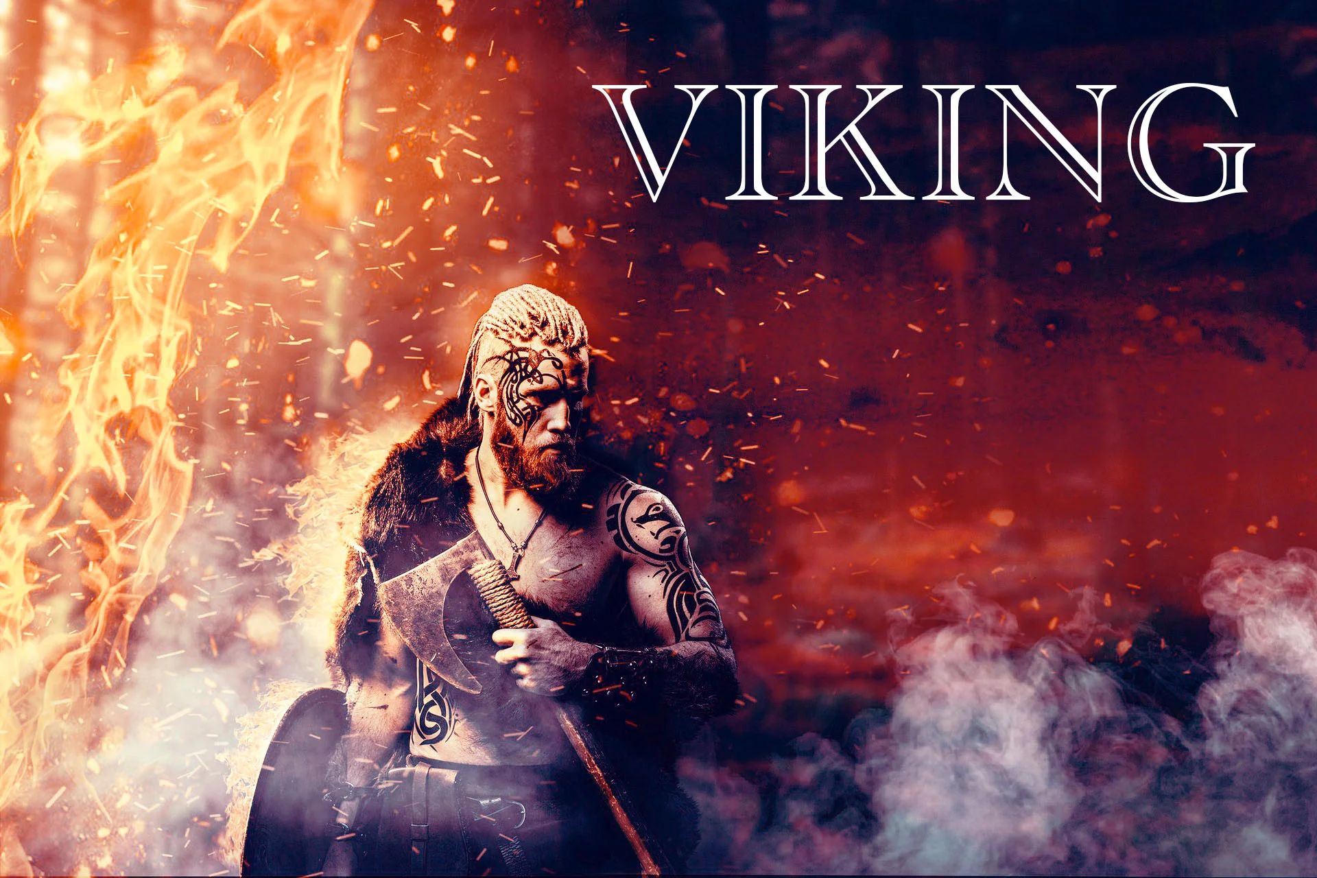 Hache Viking décorée de Motifs Scandinaves